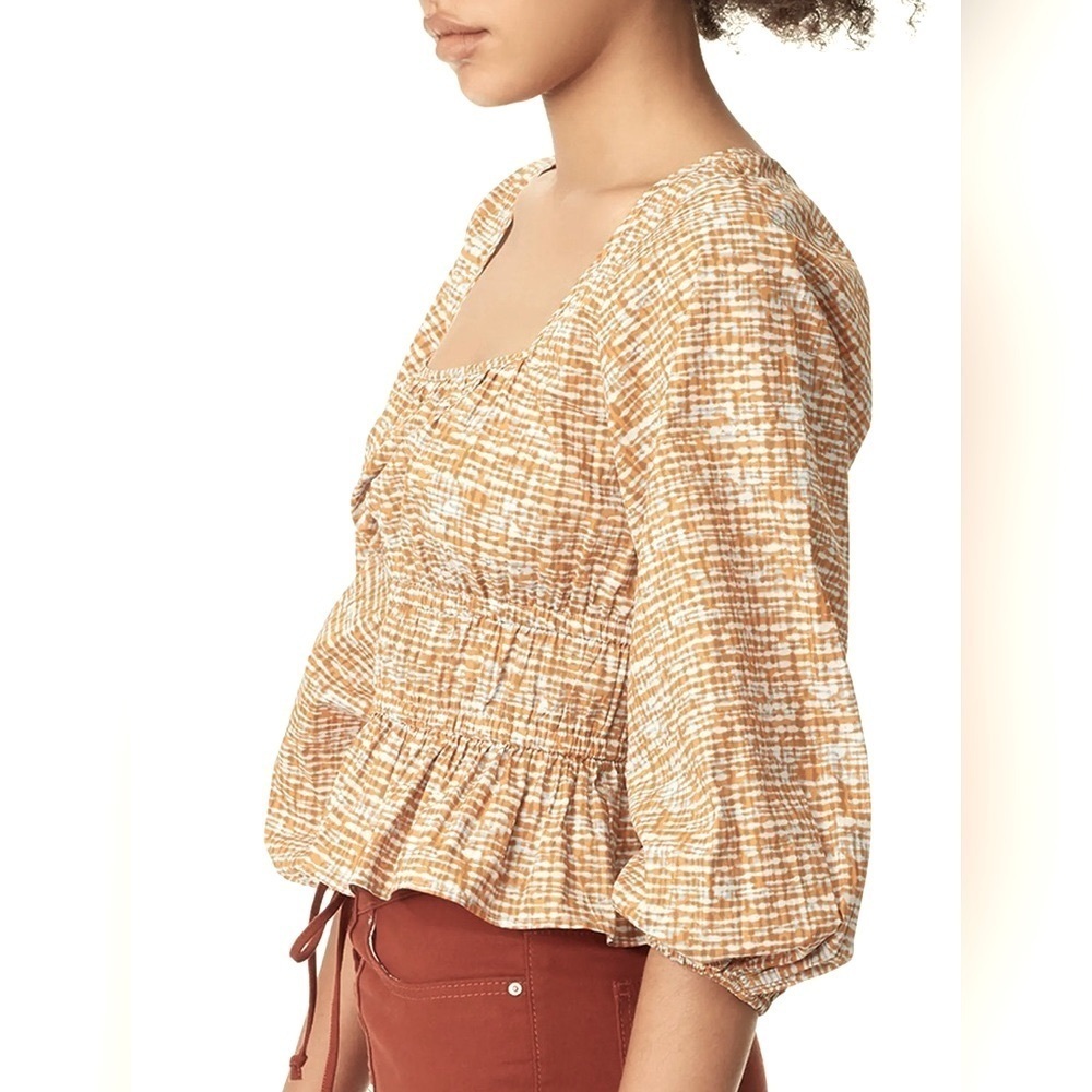 NEW SAM EDELMAN- Peplum Top with Square Neck - Picture 3 of 5